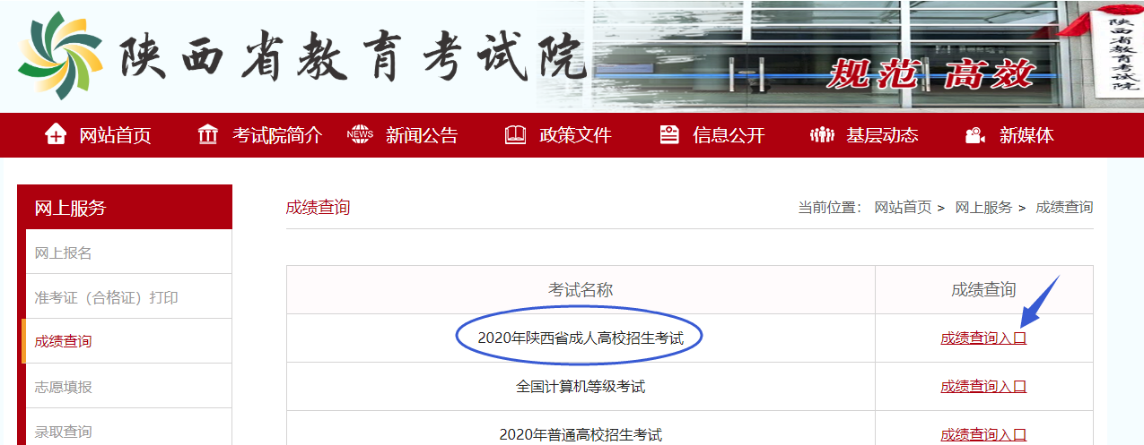 2021年陕西成人高考成绩查询