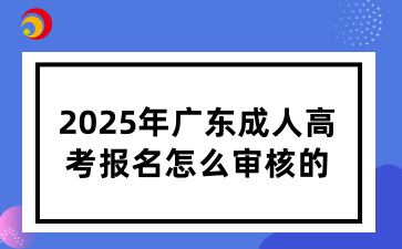 2025年广东成人高考报名是怎么审核的呢